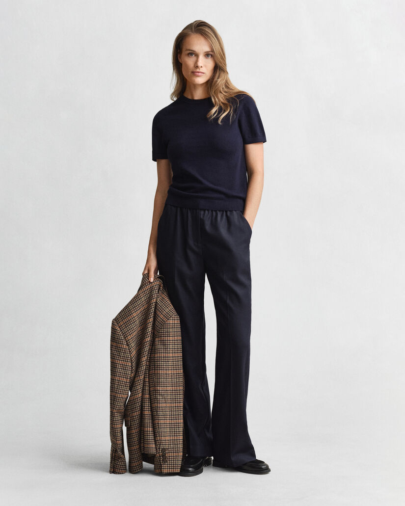 Maglia girocollo leggera a maniche corte