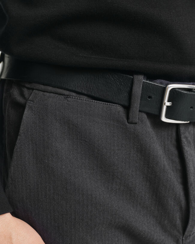 Pantaloni in cotone con motivo a spina di pesce slim fit