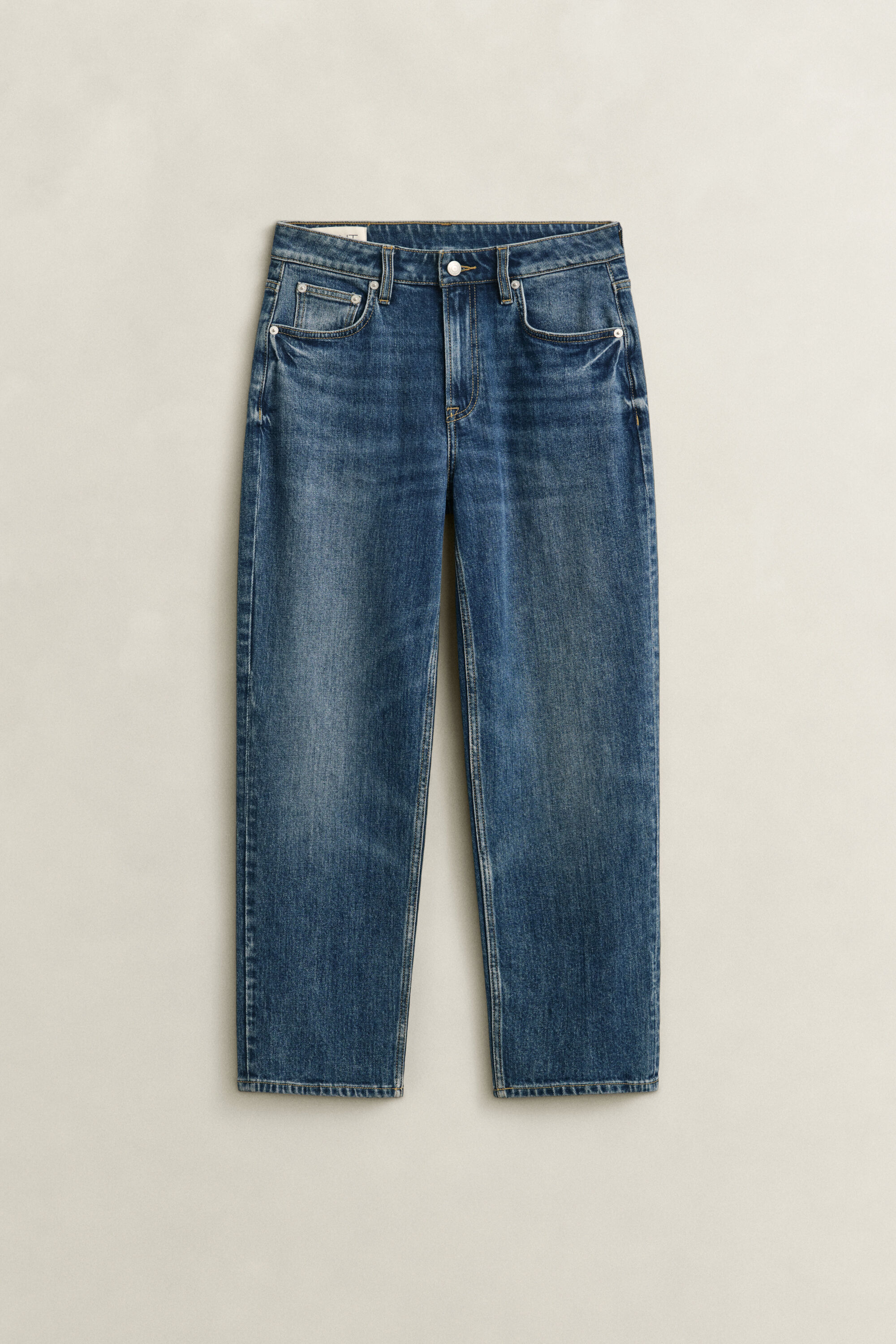 Jeans elasticizzati alla caviglia con gamba dritta