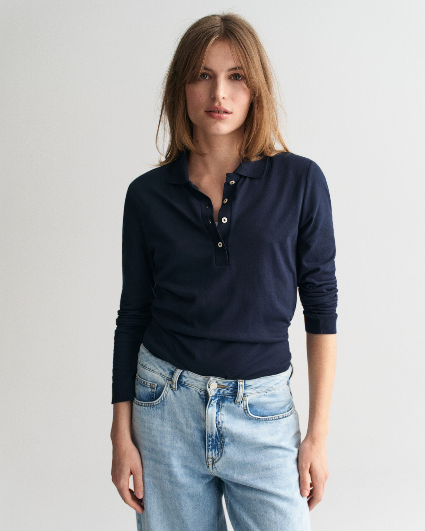 Polo maniche lunghe senza cuciture