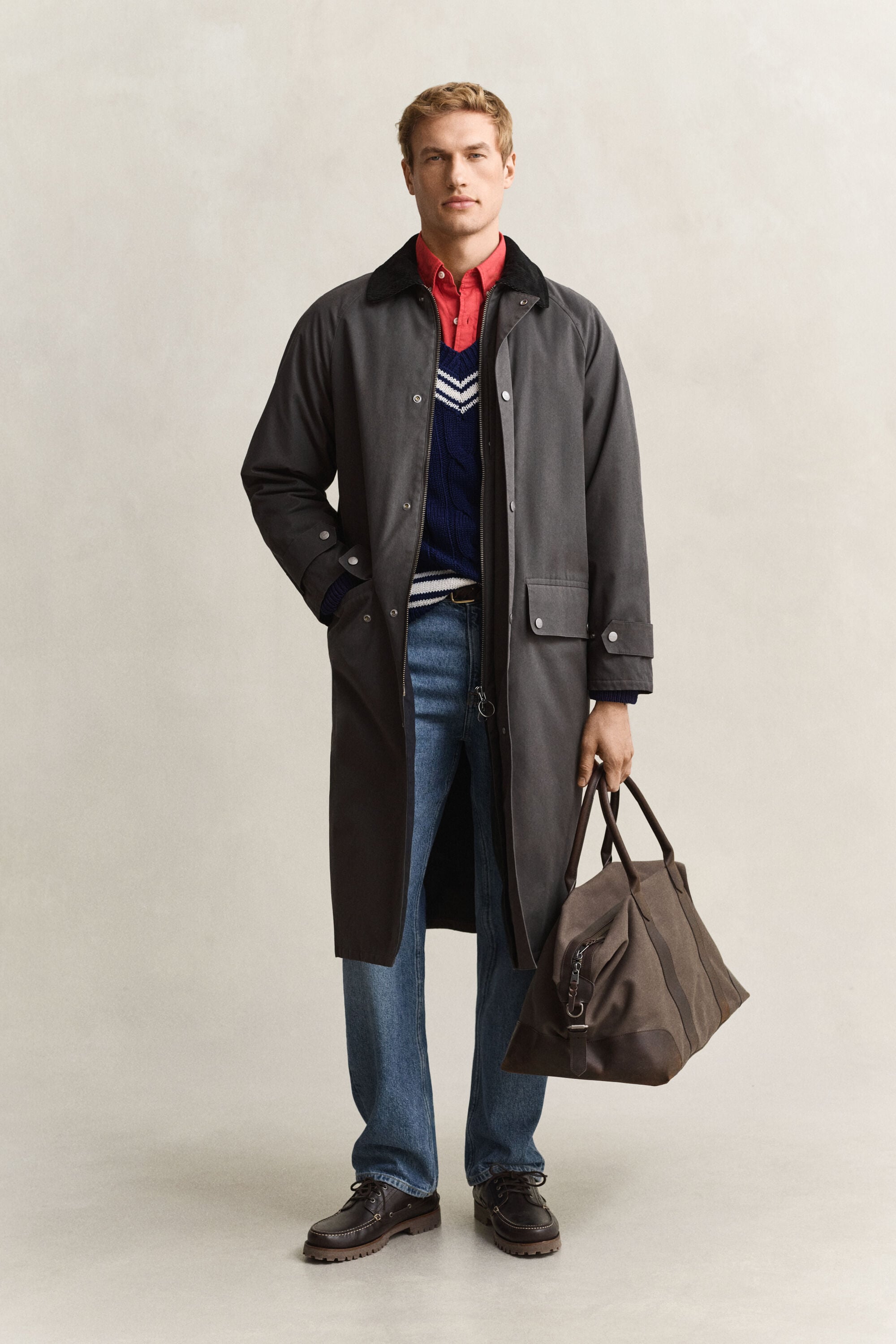 Cappotto classico in tessuto cerato