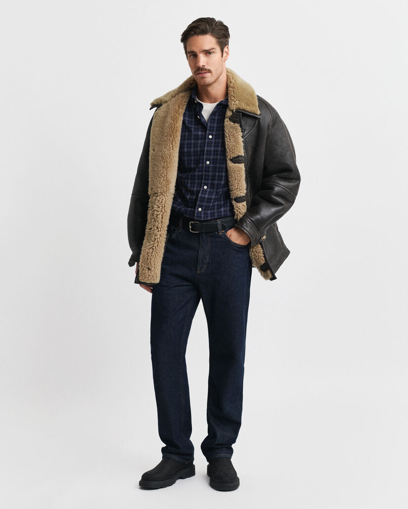 Camicia classica a quadri in popeline regular fit