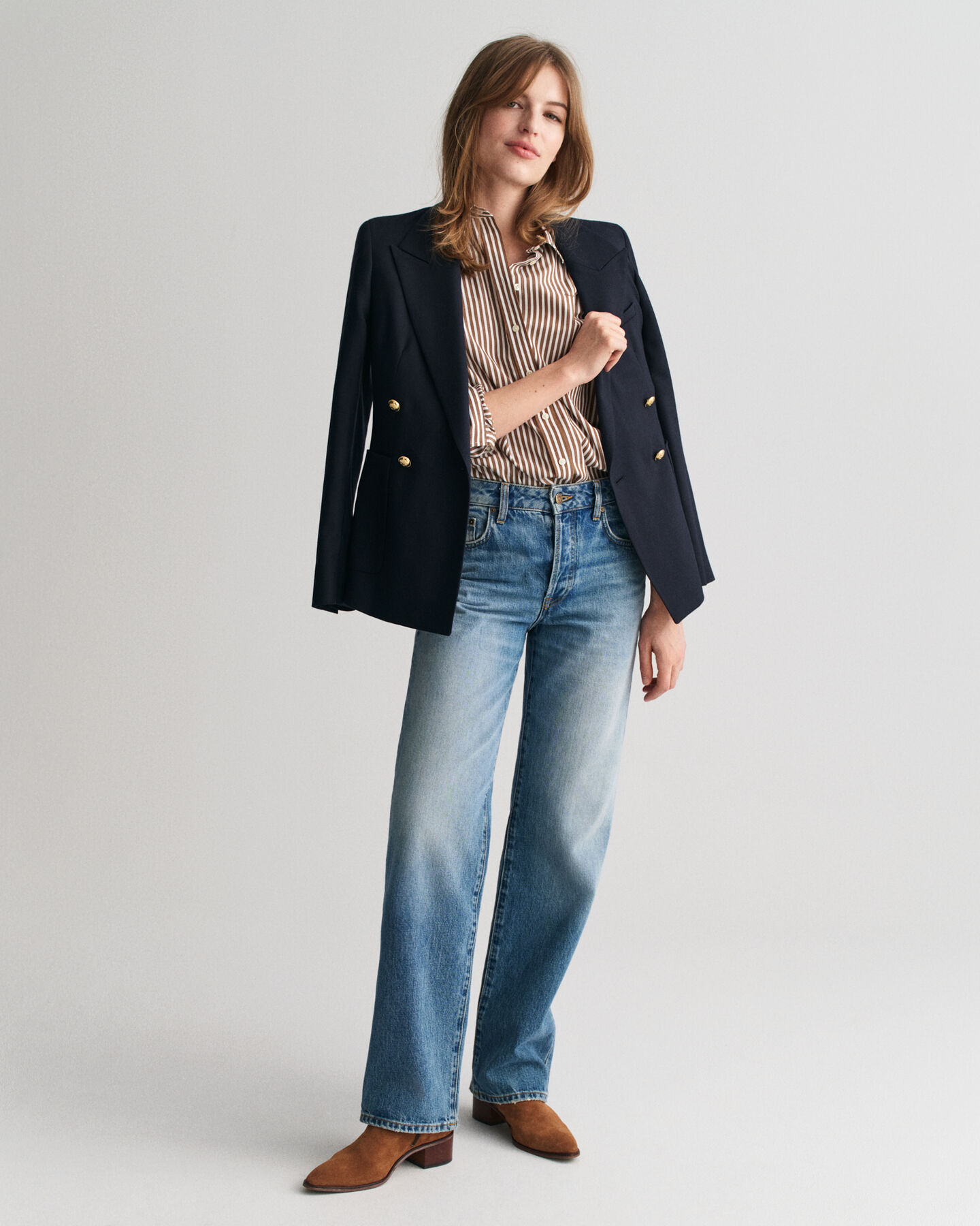 Camicia classica in popeline a righe regular fit