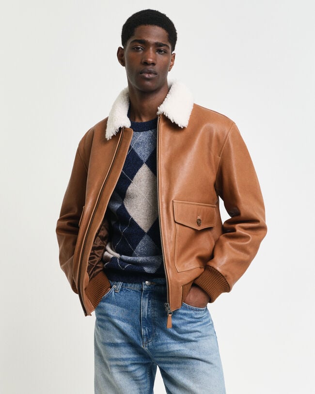 Giacca Aviator in pelle