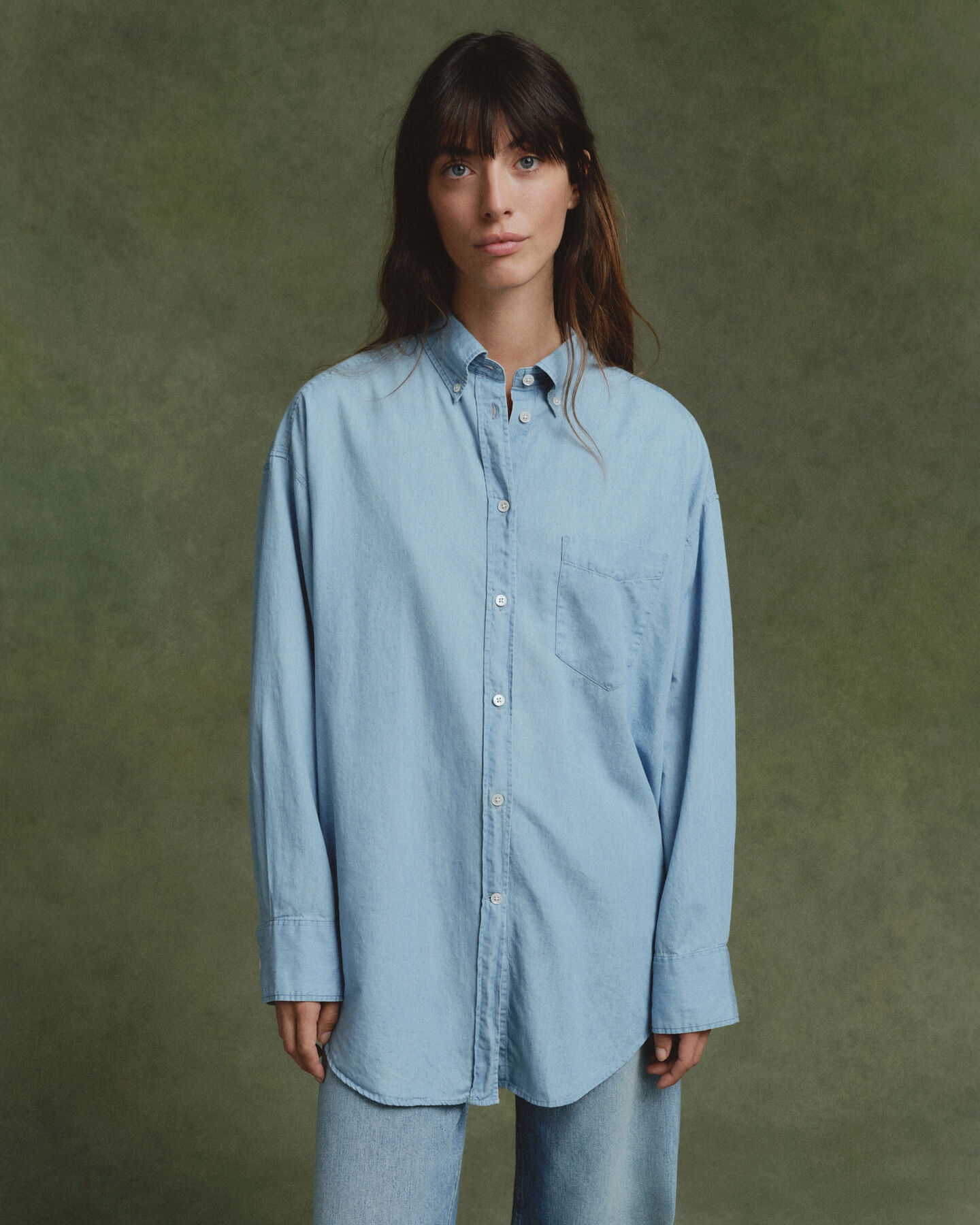Camicia in chambray oversize