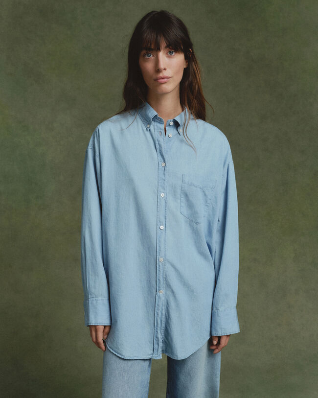 Camicia in chambray oversize