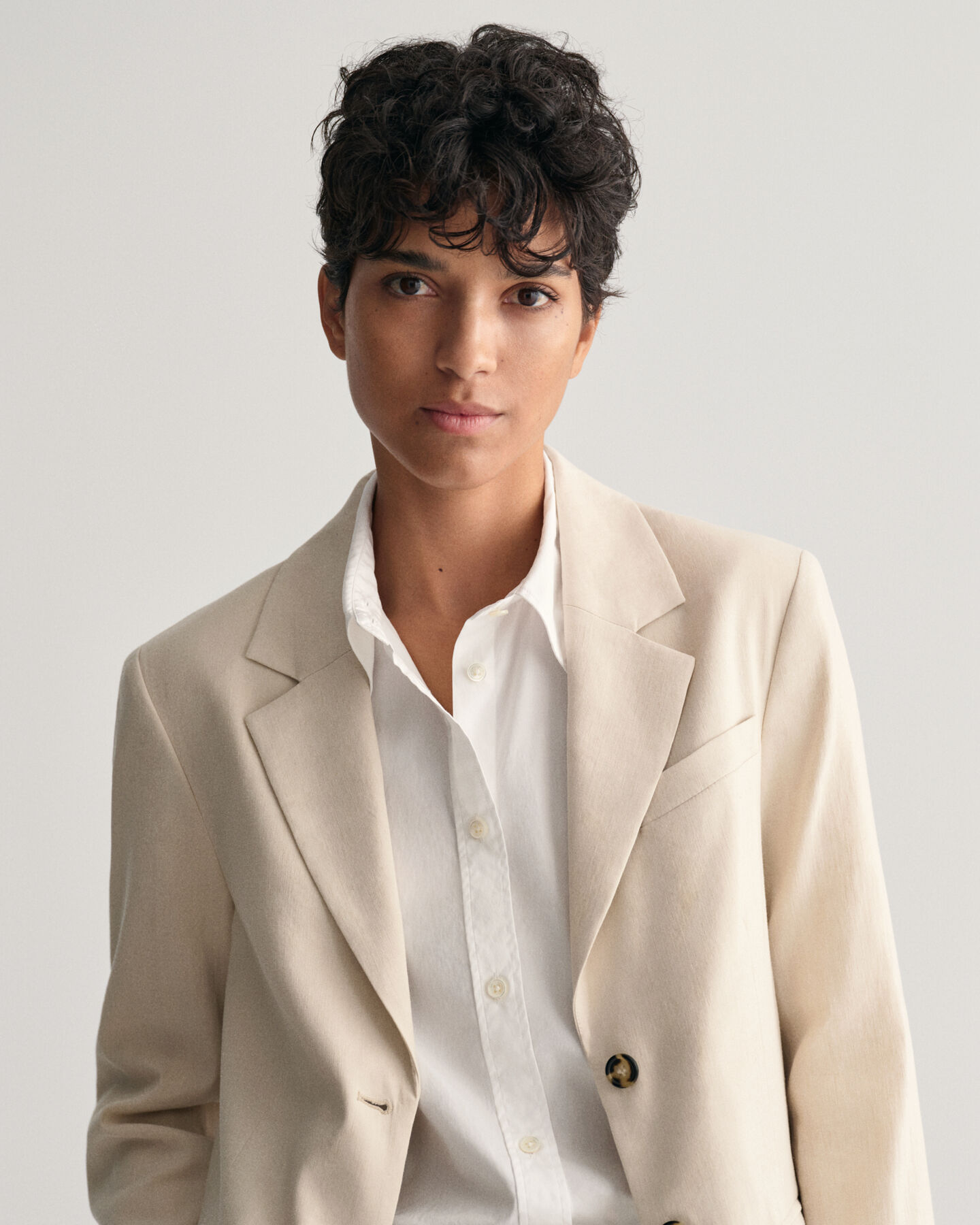 Blazer di lino elasticizzato regular fit