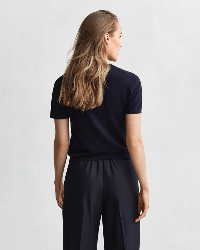 Maglia girocollo leggera a maniche corte