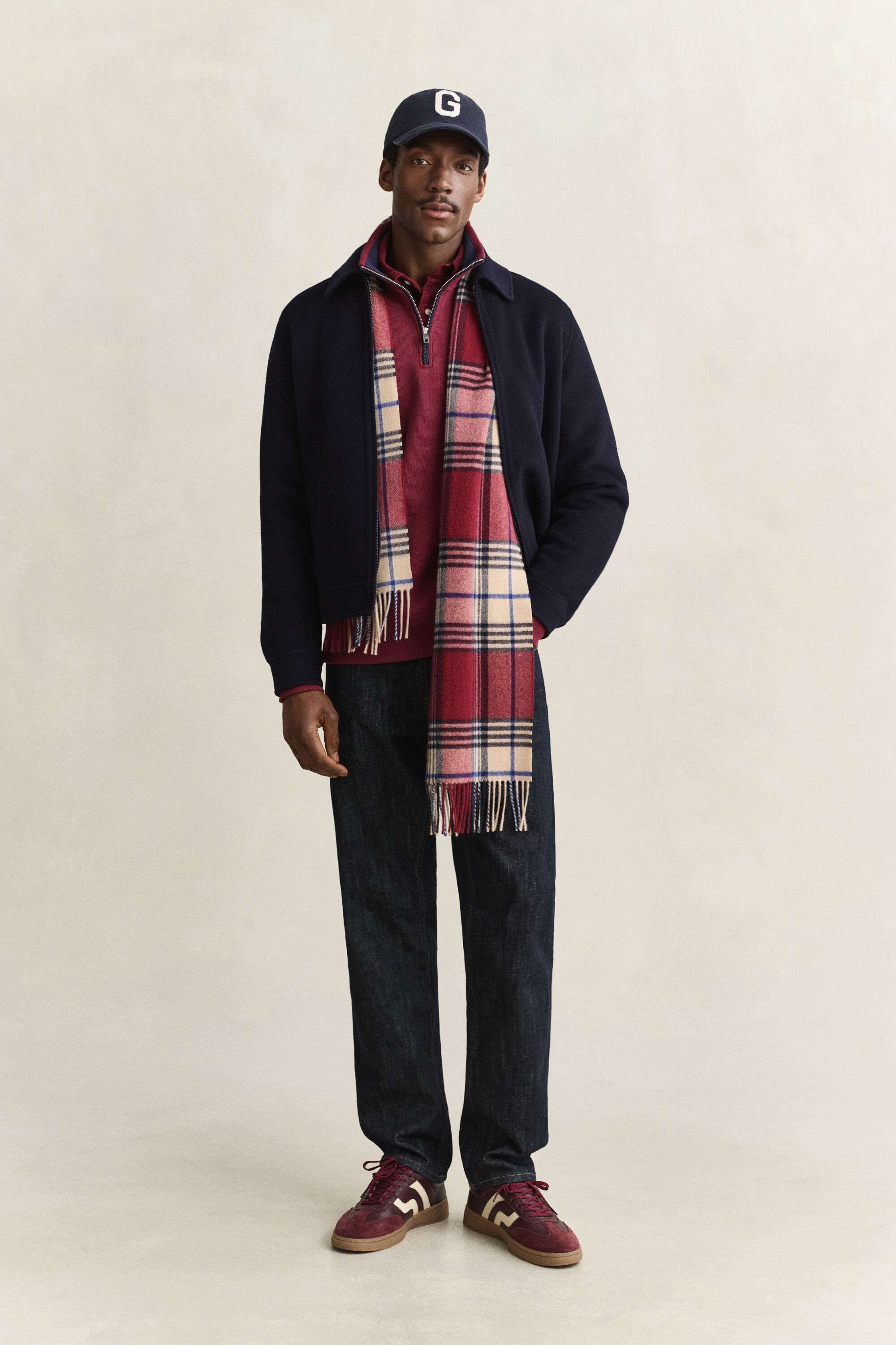 Felpa Sacker Rib con zip corta