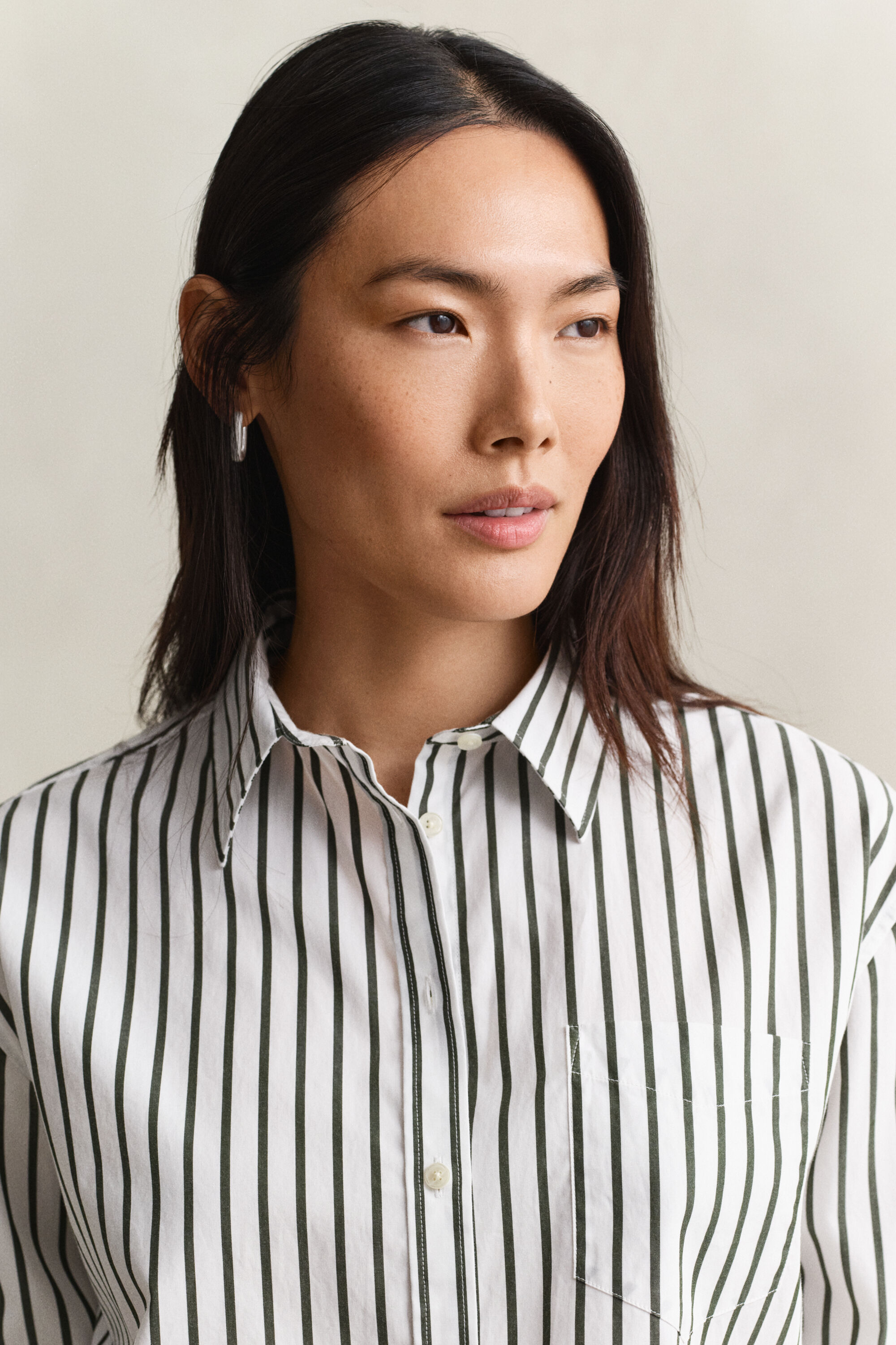 Camicia classica in popeline a righe relaxed fit