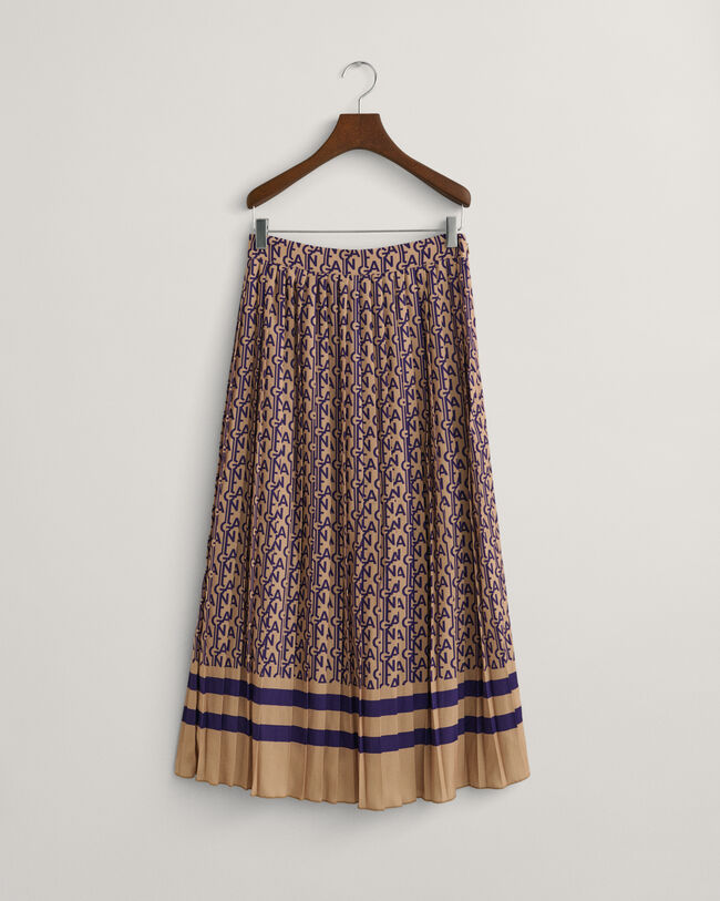 Gonna plissettata con stampa Monogram