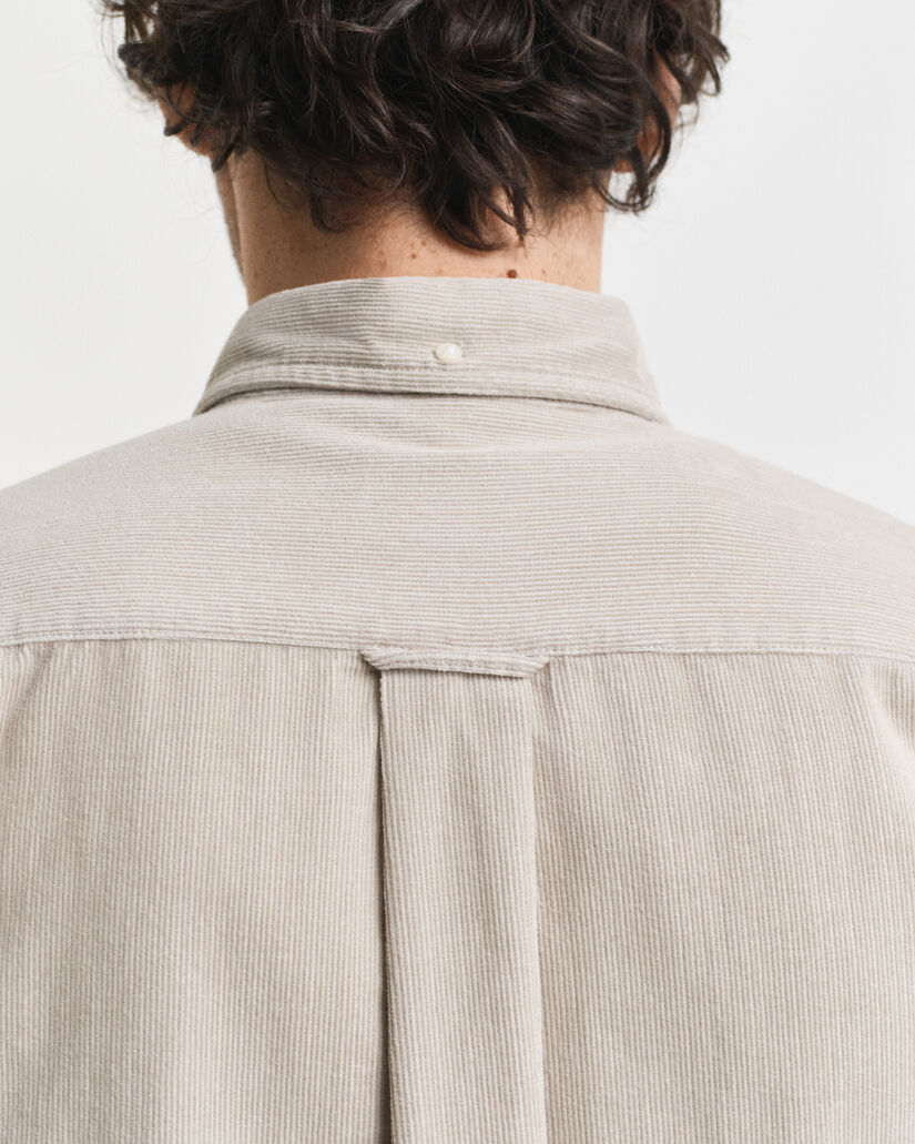 Camicia in cotone e velluto a coste regular fit