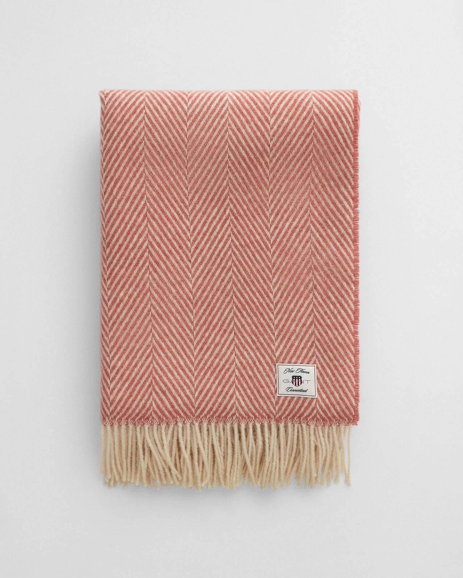 Coperta in lana con motivo a spina di pesce