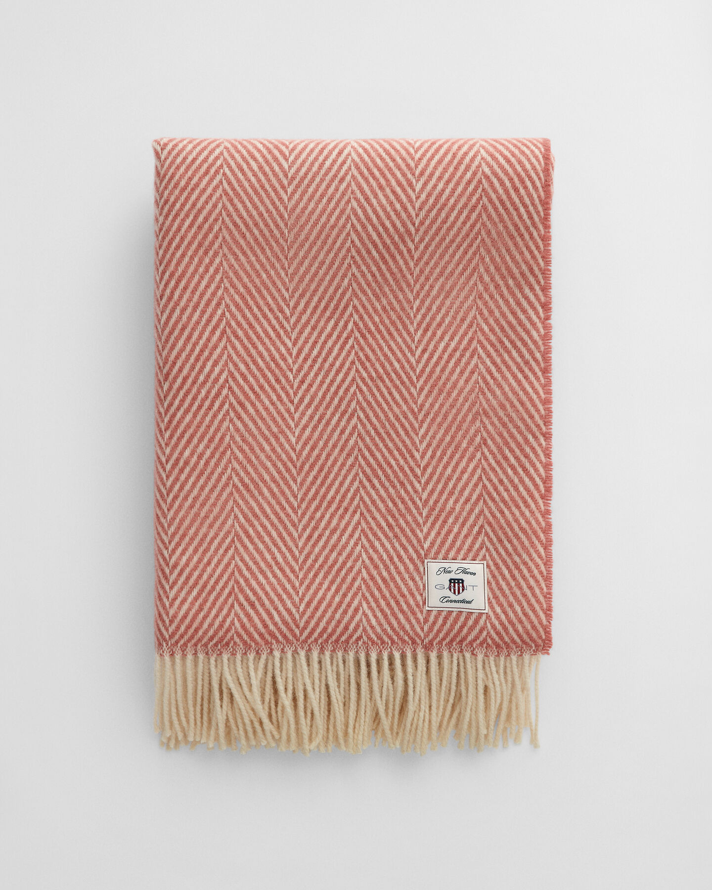 Coperta in lana con motivo a spina di pesce