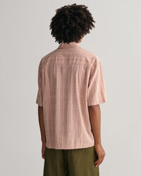 Camicia a maniche corte a quadri in seersucker relaxed fit