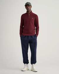 Maglia Texture in cotone con zip corta