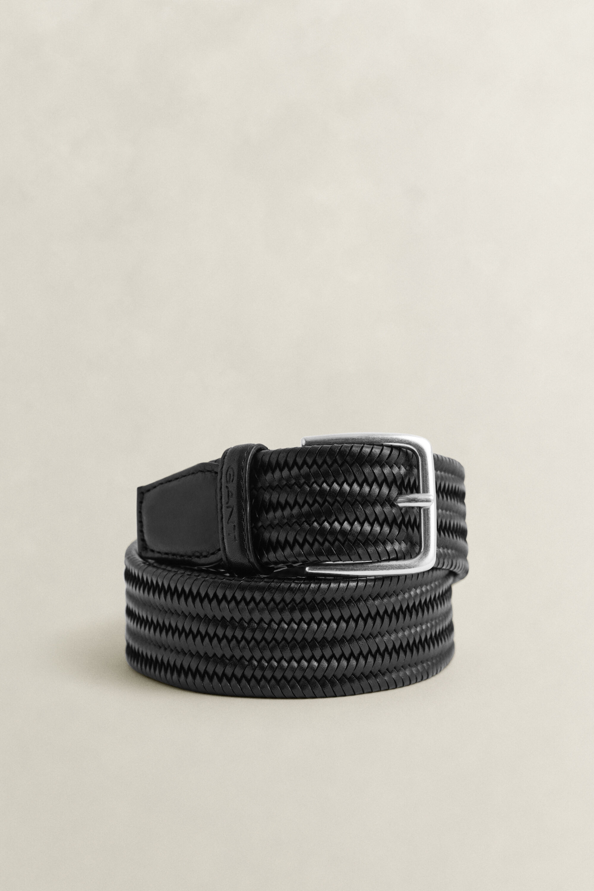 Cintura in pelle elasticizzata intrecciata