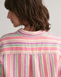 Abito chemisier multi righe in lino