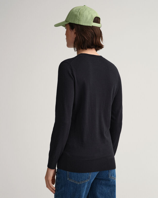 Maglia girocollo in cotone e cashmere