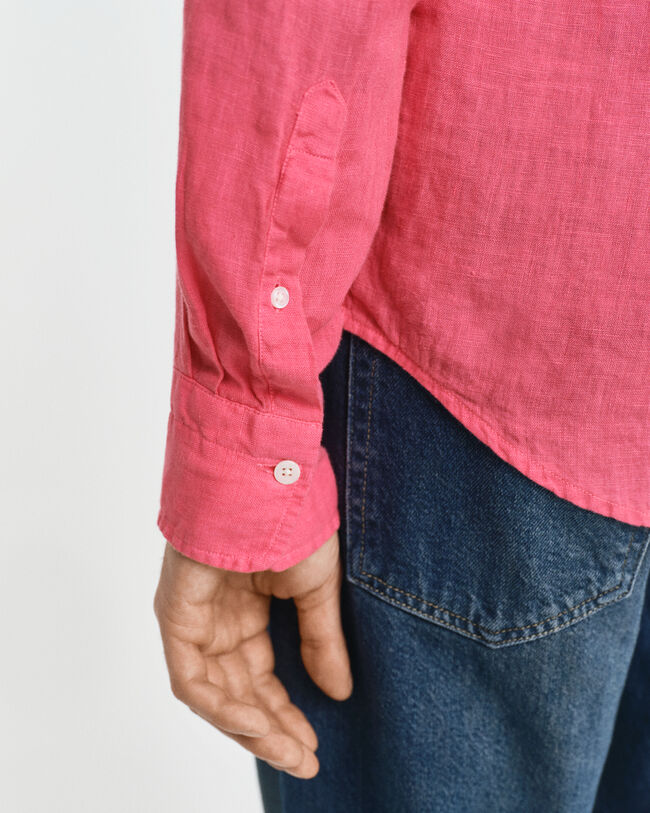 Camicia di lino tinto in capo regular fit