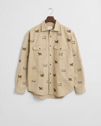 Camicia in twill con ricamo relaxed fit