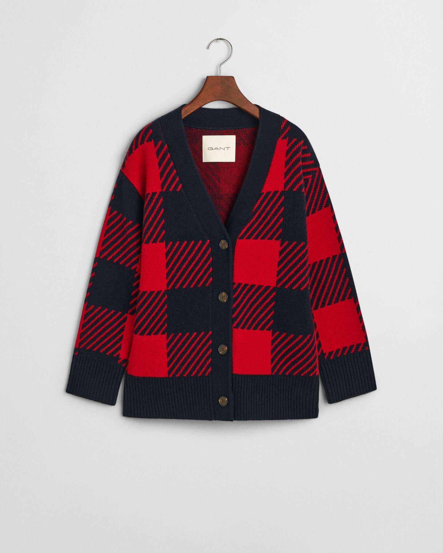 Cardigan con scollo a V Buffalo Checked