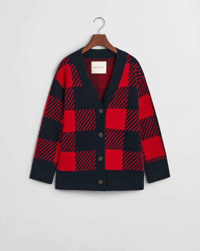Cardigan con scollo a V Buffalo Checked