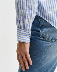 Camicia di lino a righe regular fit