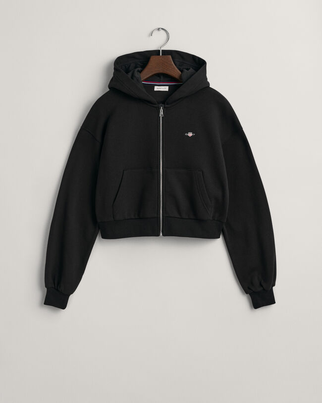 Felpa corta con cappuccio e zip Shield Teen Girls