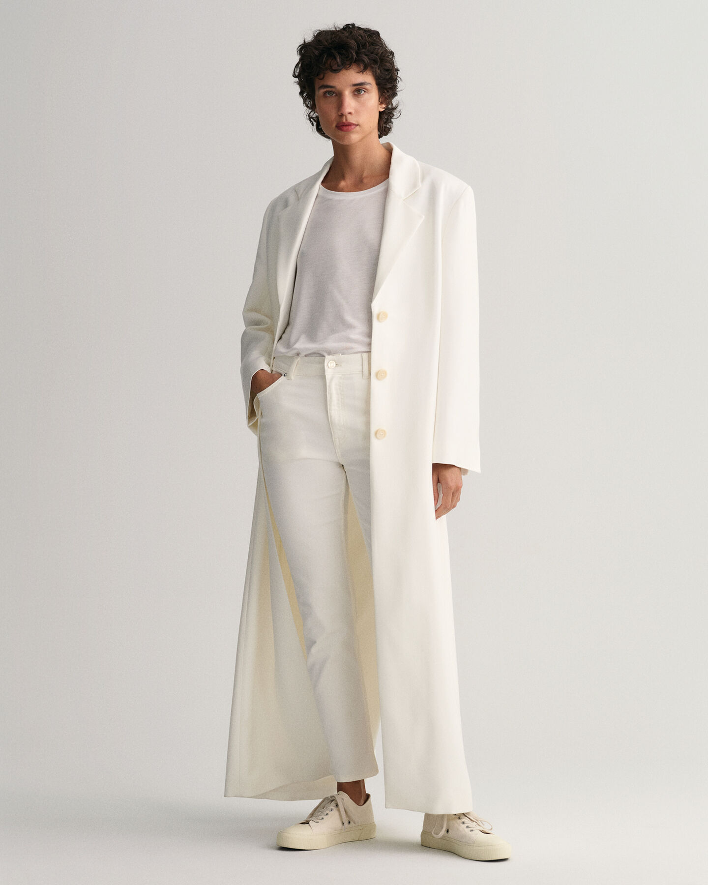 Jeans bianchi alla caviglia slim fit