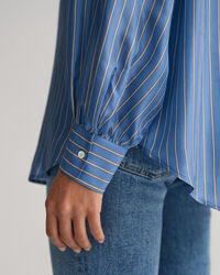 Blusa a righe in seta con fiocco