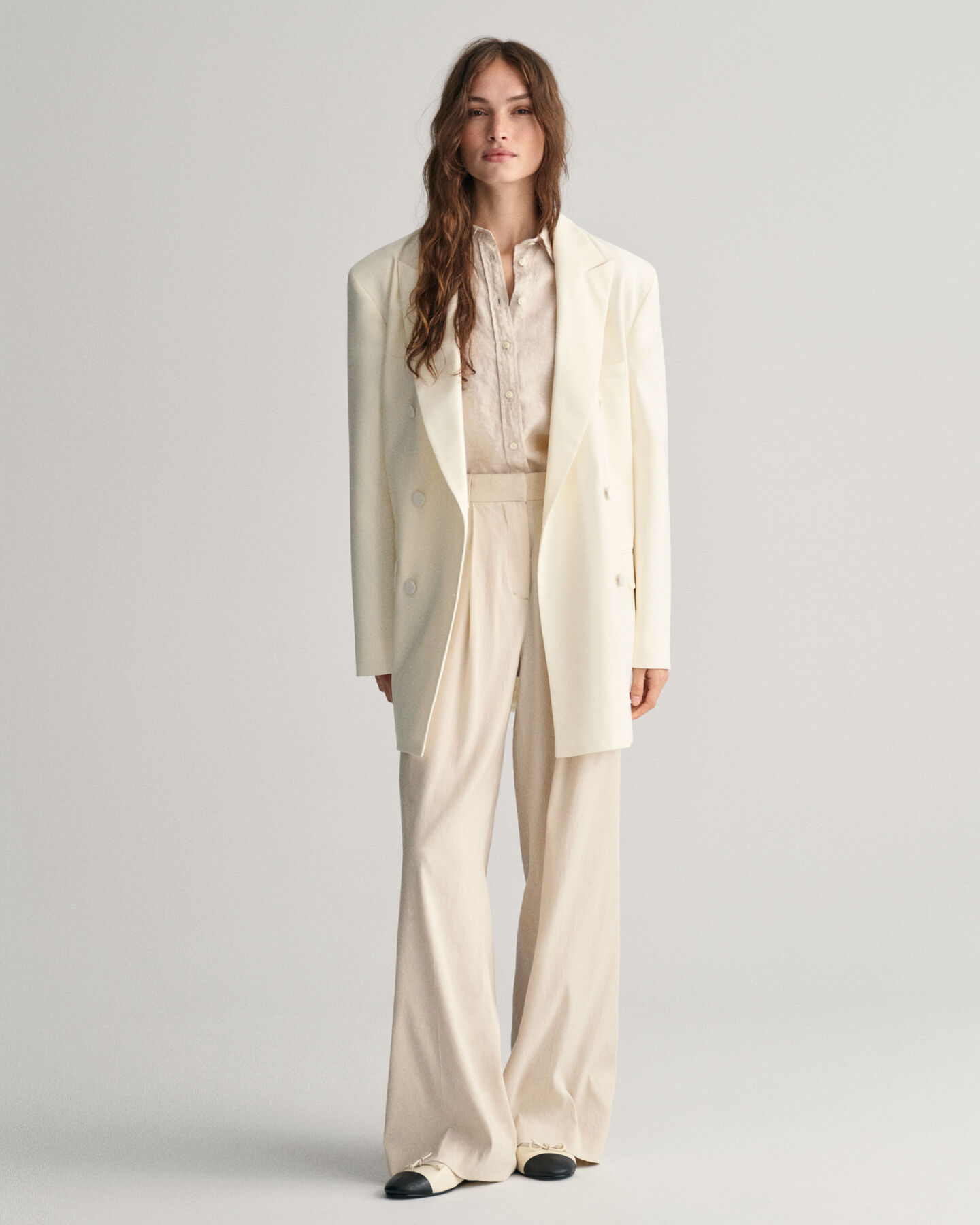 Camicia di lino a quadri in chambray regular fit