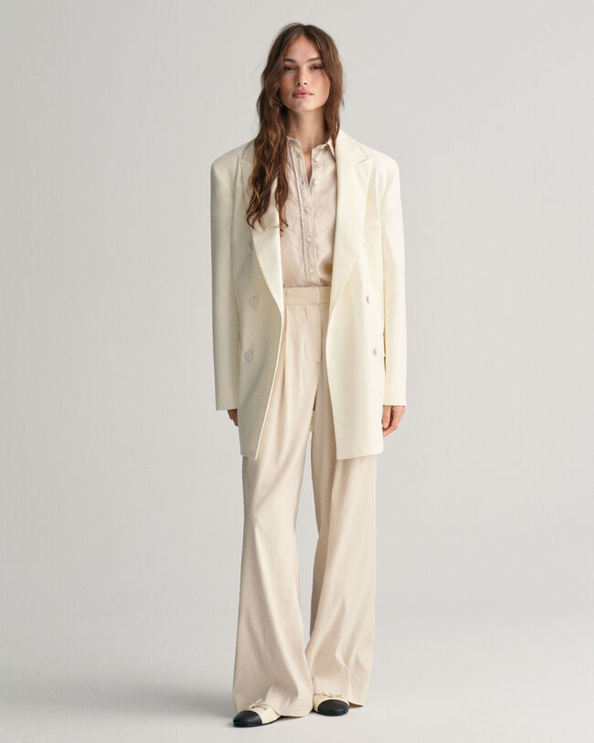 Camicia di lino a quadri in chambray regular fit