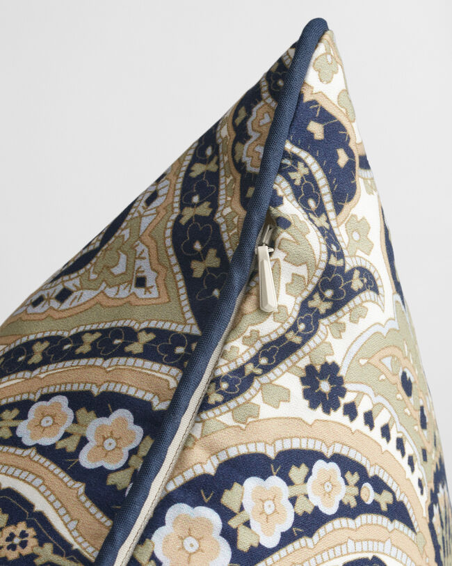 Copricuscino in raso con stampa con motivo cachemire
