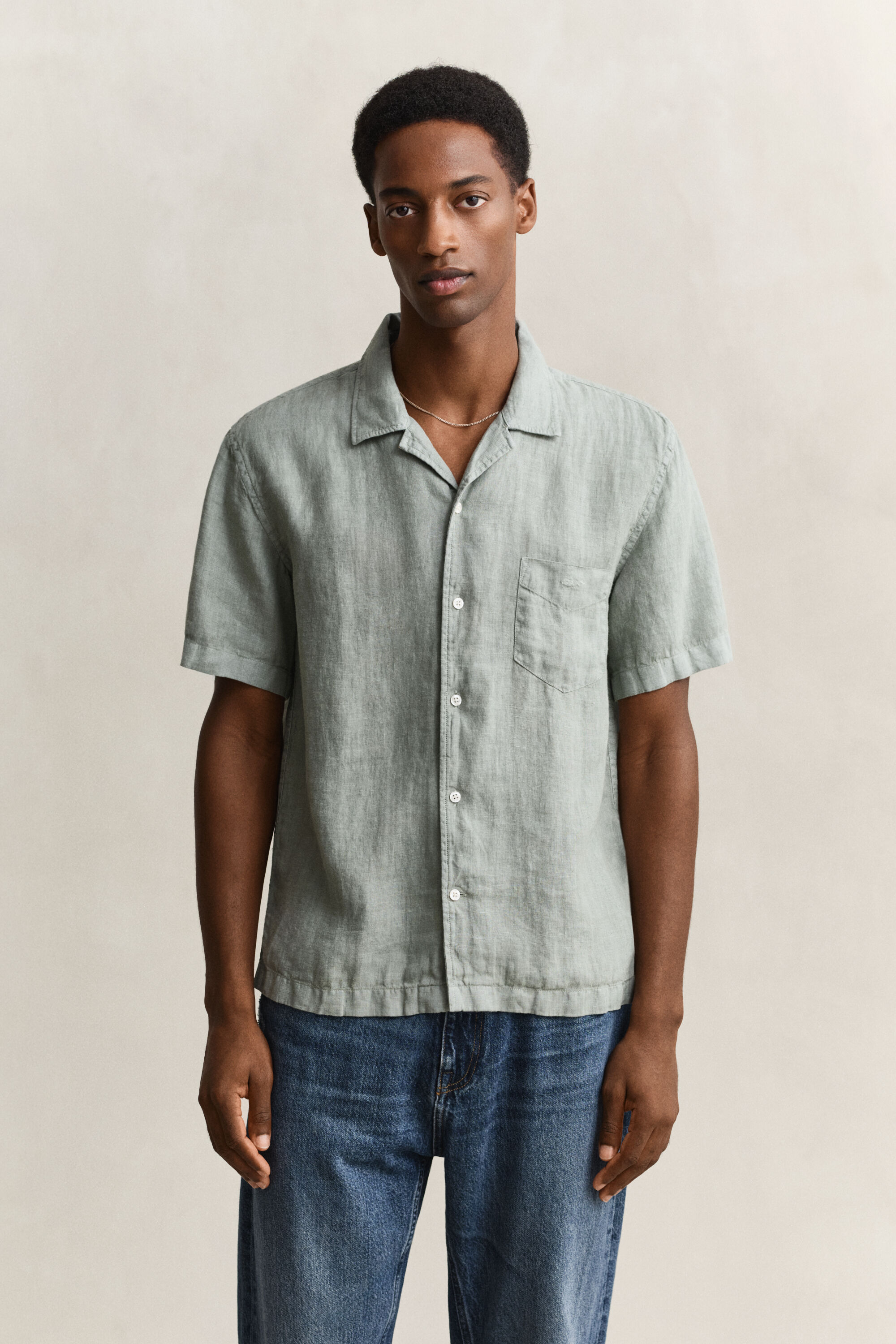Camicia in lino a maniche corte