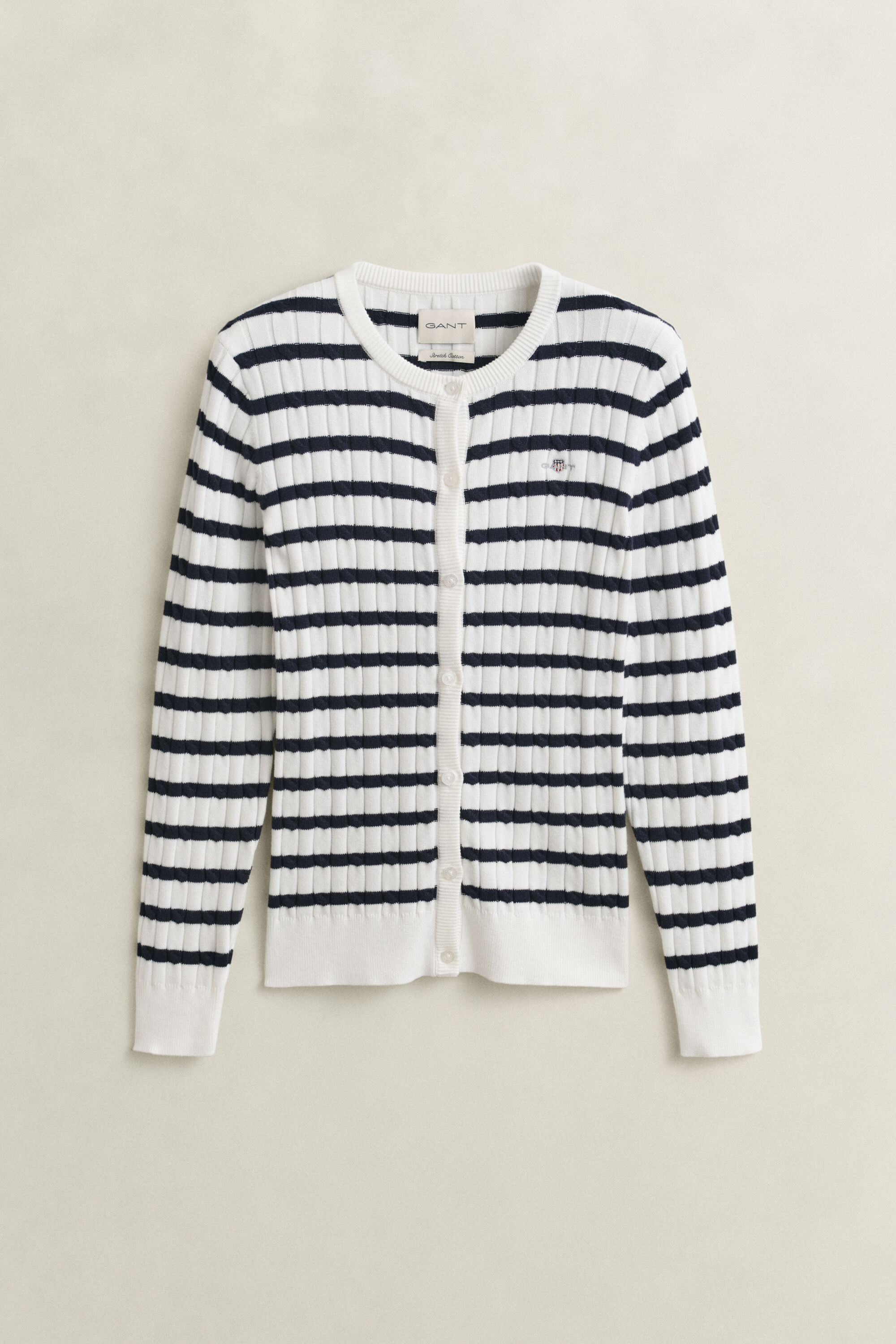 Cardigan a righe a trecce