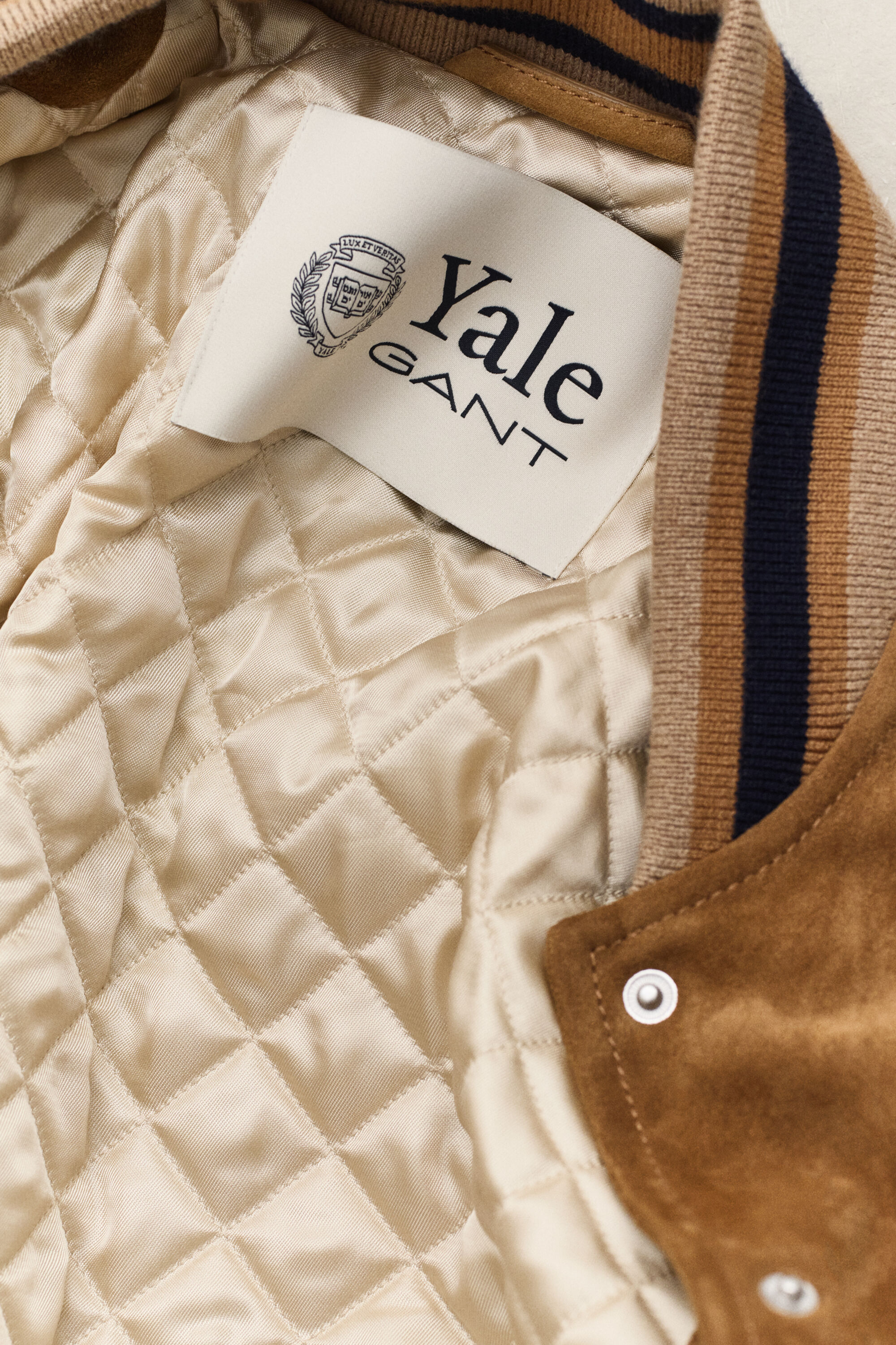 Gant x Yale Varsity Jacket in camoscio