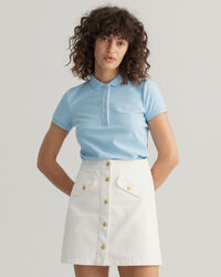 Polo in piqu&eacute; con colletto a contrasto