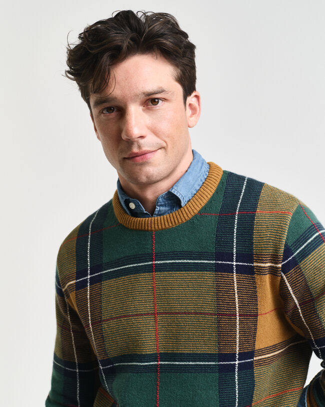 Maglia girocollo a quadri