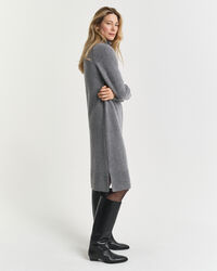 Abito a collo alto con dettagli in maglia