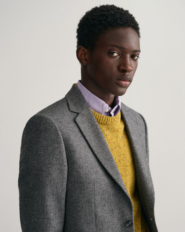 Blazer da abito con motivo a spina di pesce