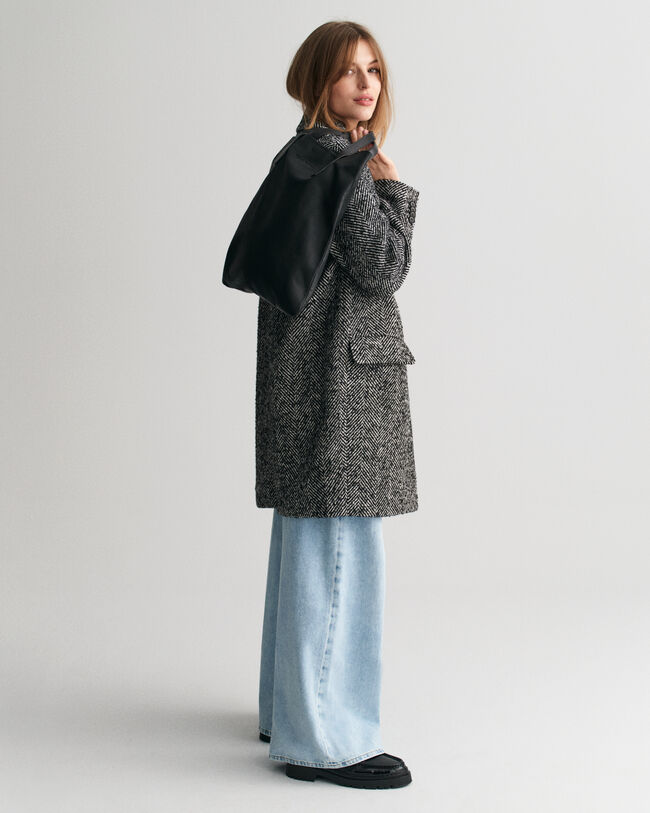 Cappotto Heritage con motivo a spina di pesce