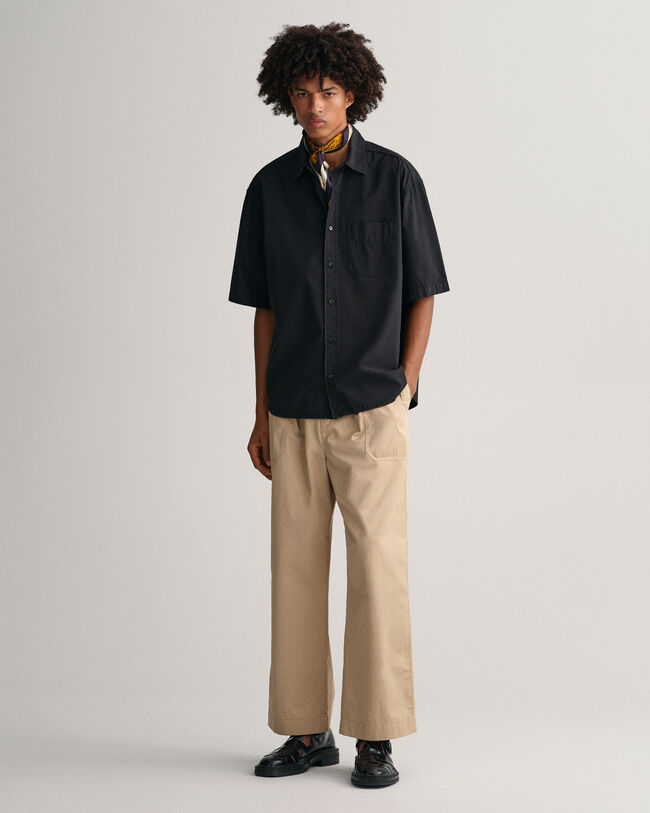 Camicia a maniche corte effetto sbiadito oversize