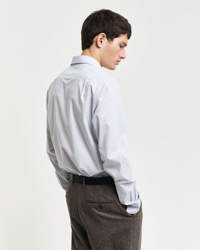 Camicia in popeline elasticizzato a righe slim fit