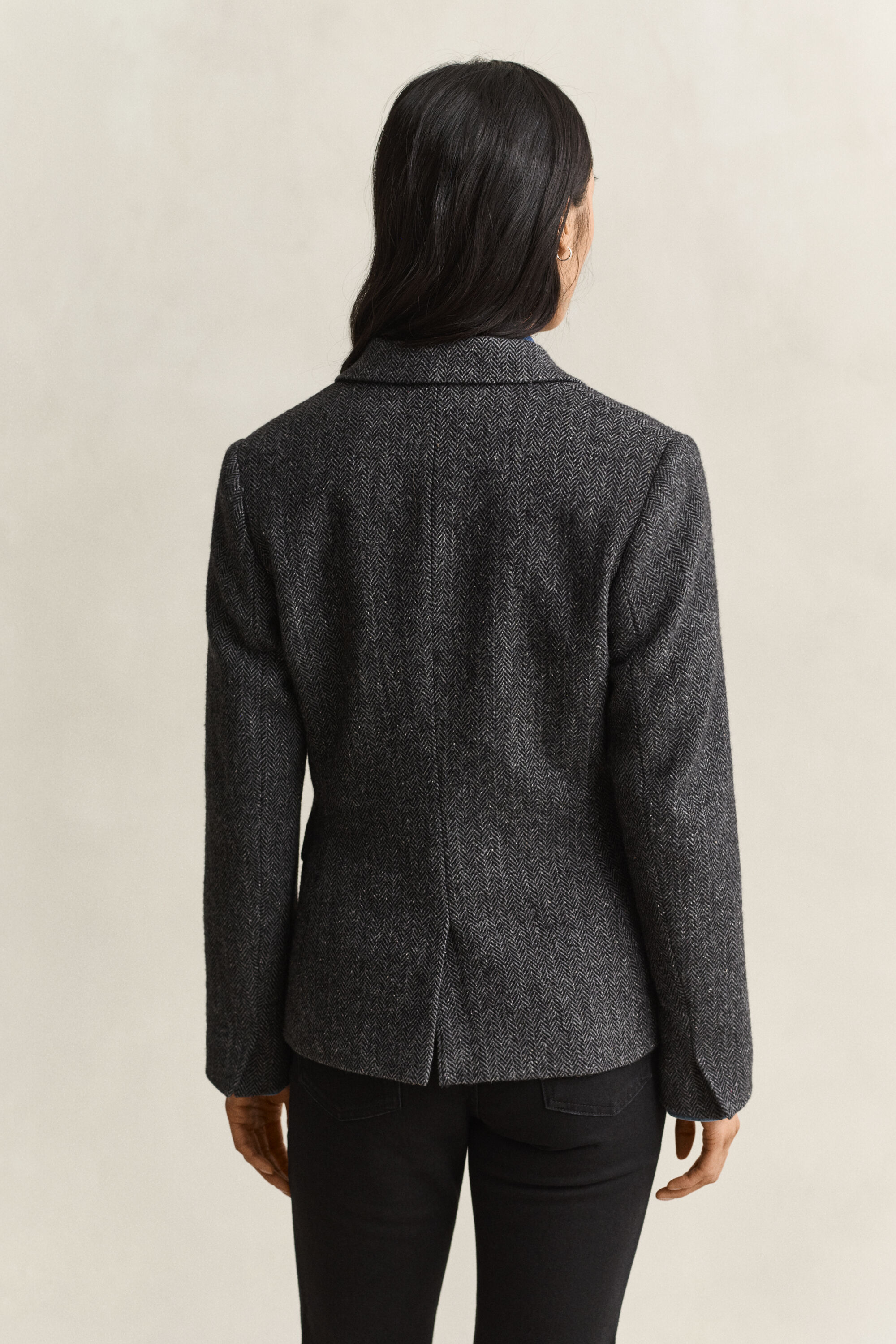 Blazer con motivo a spina di pesce