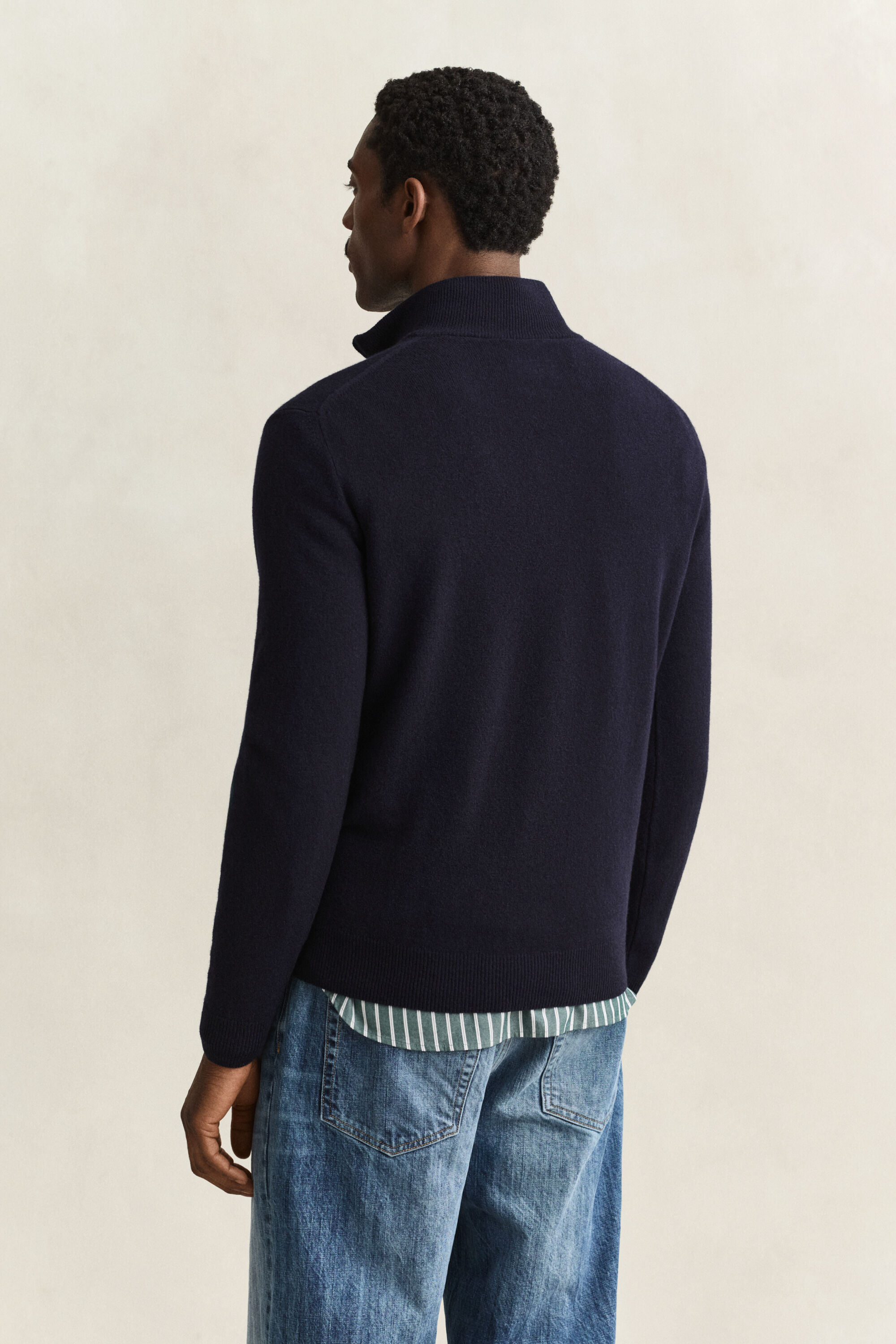 Maglia in lana d’agnello con zip corta