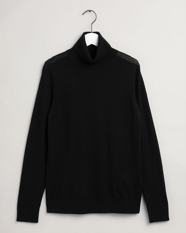 Maglia con collo alto in lana merino lavabile