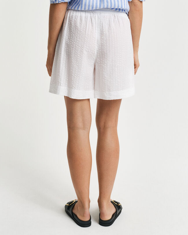 Pantaloncini in seersucker a righe tono su tono