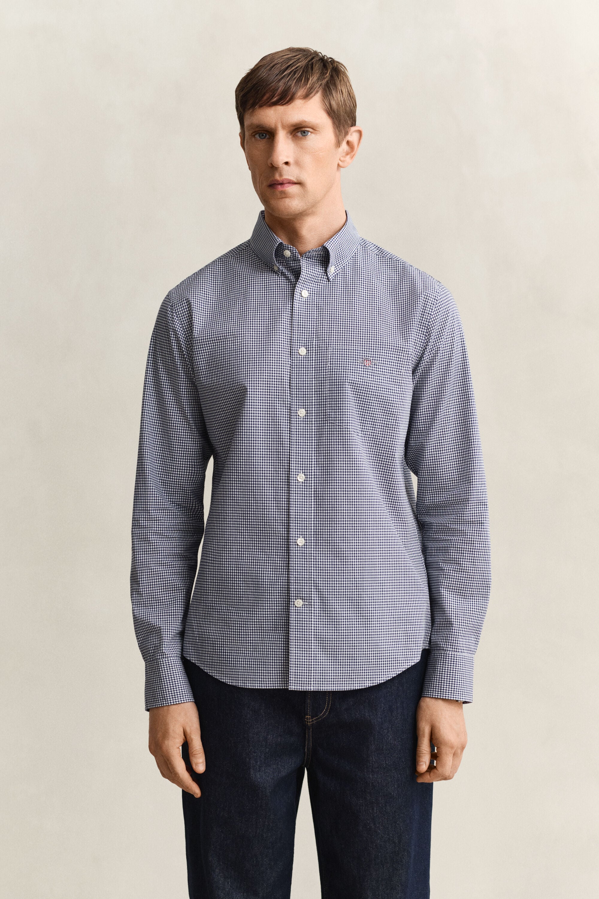 Camicia classica in popeline percalle
