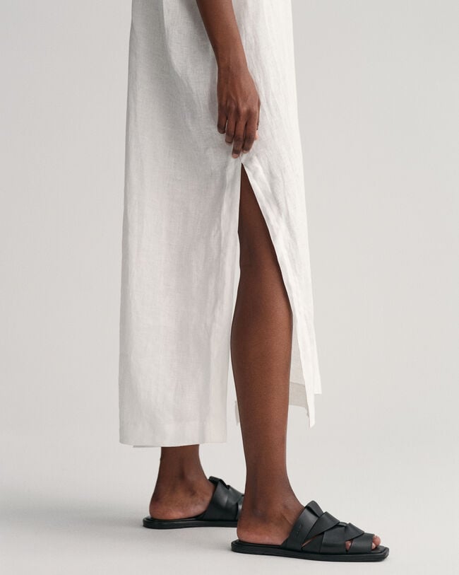 Caftano in lino con maniche corte